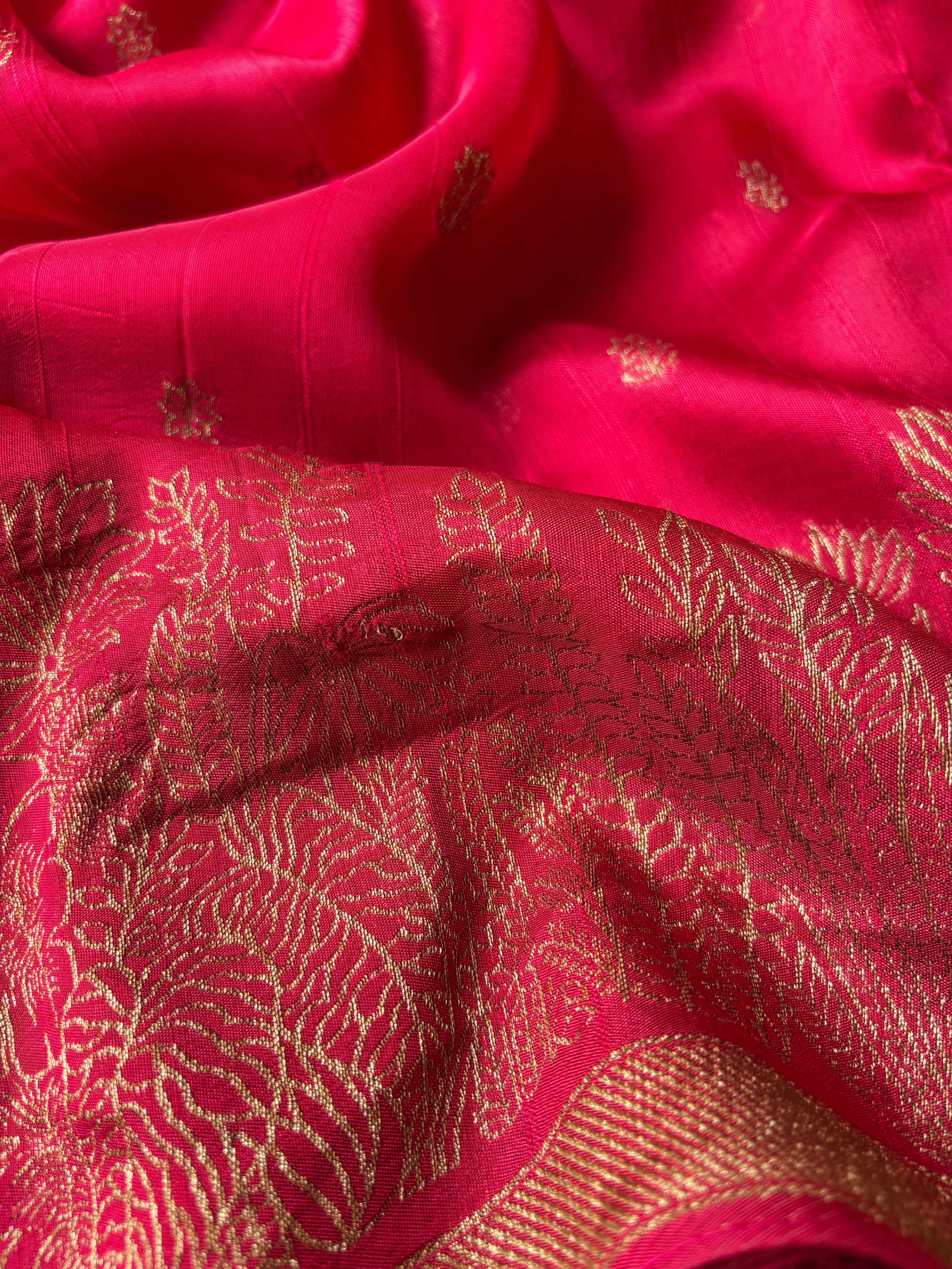 Red Blended Raw Silk Saree